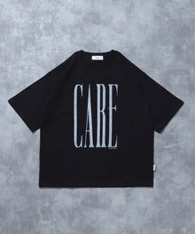 英字デザインショート丈Tシャツ / Tシャツ 短丈 クルーネック 半袖 ショート丈 ブラック