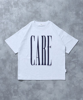 英字デザインショート丈Tシャツ / Tシャツ 短丈 クルーネック 半袖 ショート丈 アッシュグレー