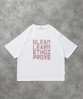 シルエットロゴショート丈Tシャツ / Tシャツ 短丈 クルーネック 半袖 ショート丈 ホワイト