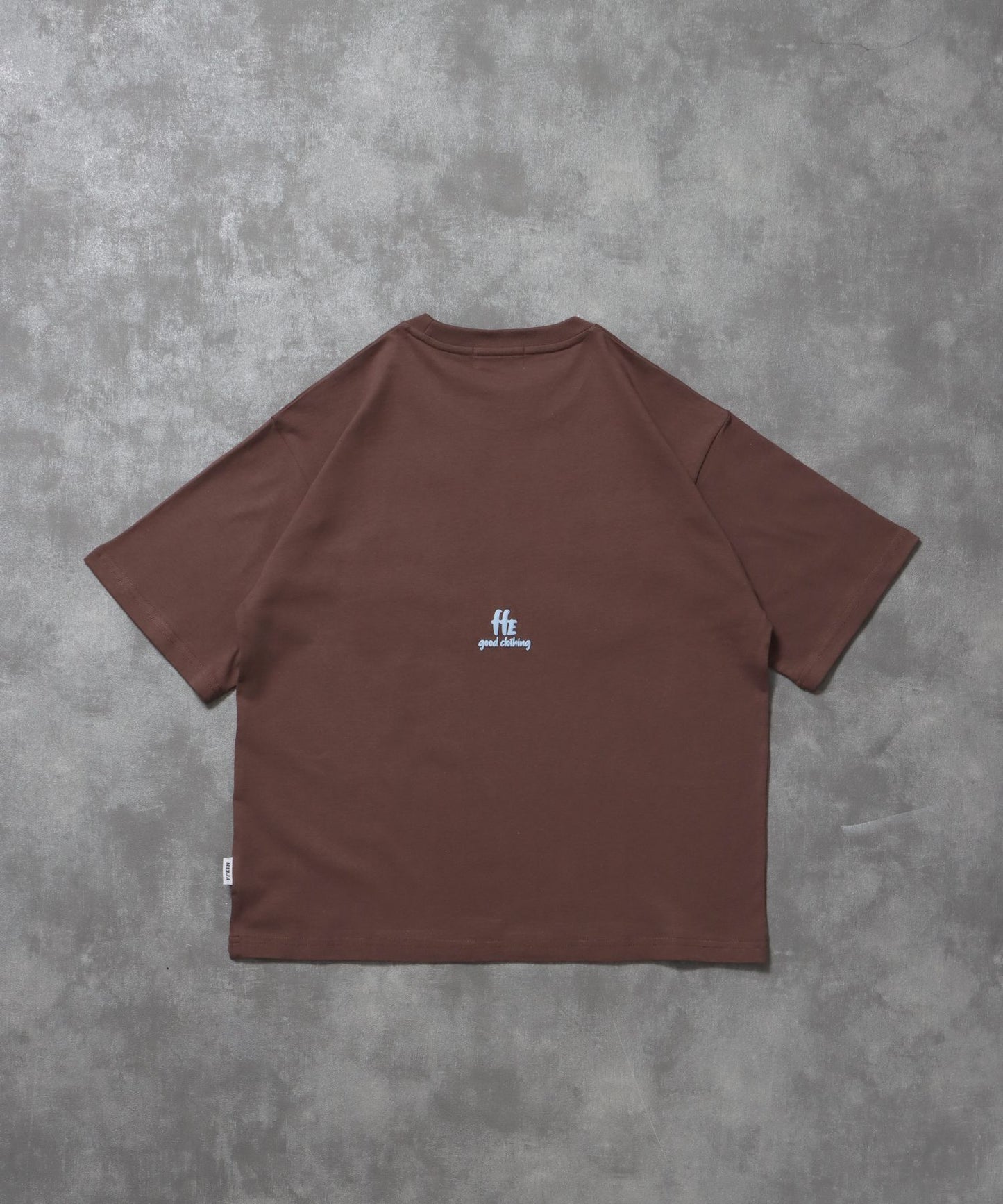 手書きロゴショート丈Tシャツ / Tシャツ クルーネック 半袖 プリント 手書きロゴ【短丈】 モカ