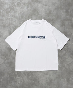 センターロゴ刺繍ショート丈Tシャツ / Tシャツ 短丈 クルーネック 半袖 ショート丈 刺繍 ホワイト