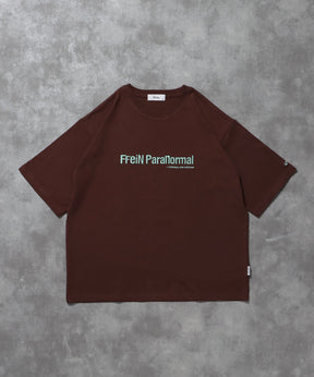 センターロゴ刺繍ショート丈Tシャツ / Tシャツ 短丈 クルーネック 半袖 ショート丈 刺繍 ブラウン