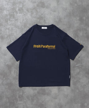 センターロゴ刺繍ショート丈Tシャツ / Tシャツ 短丈 クルーネック 半袖 ショート丈 刺繍 ネイビー