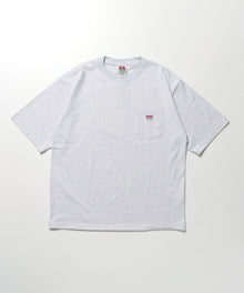 BIG POCKET TEE ZF / ポケット 半袖 ワンポイント ワイドシルエット ヘビーウエイト クルーネック アッシュグレー