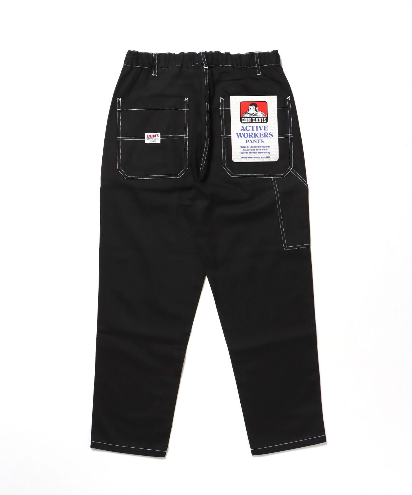 【BEN DAVIS（ベンデイビス）】ACTIVEWORKPANTS Z5 / ベンズ アクティブワークパンツ テーパード シェフパンツ ブラック