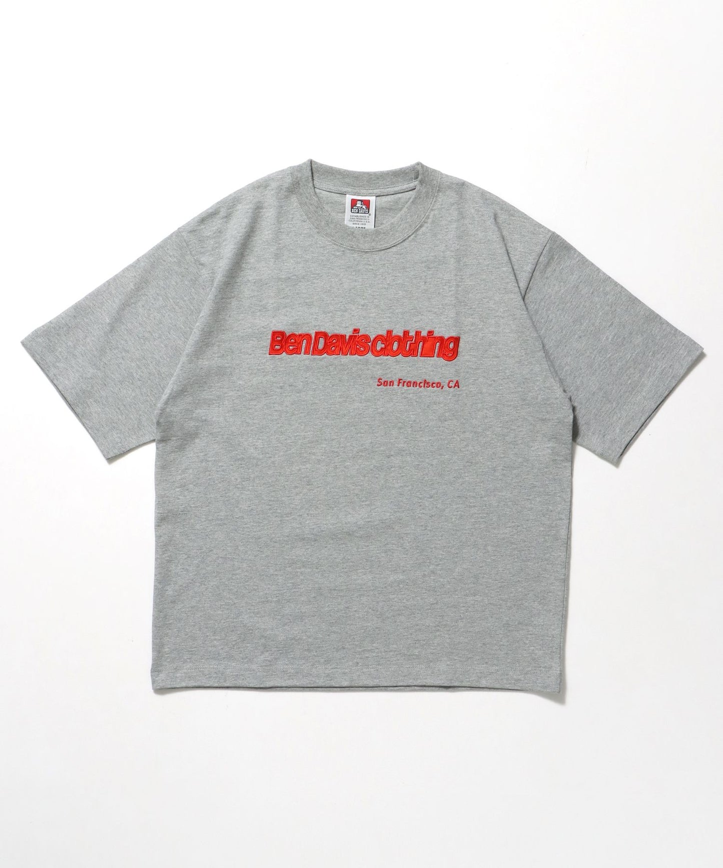 【BEN DAVIS（ベンデイビス）】LETTERED CROPPED TEE NV / Tシャツ 短丈 クルーネック 半袖 グレー