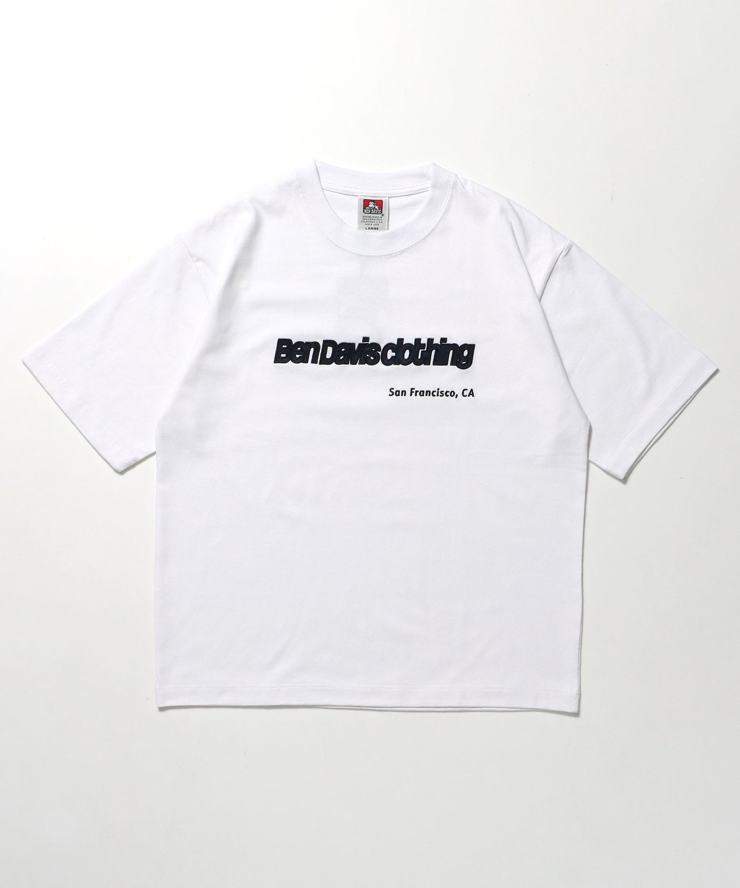 【BEN DAVIS（ベンデイビス）】LETTERED CROPPED TEE NV / Tシャツ 短丈 クルーネック 半袖 ホワイト