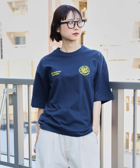 CIRCLE EMB CROPPED TEE NV / Tシャツ 短丈 クルーネック 半袖 ネイビー