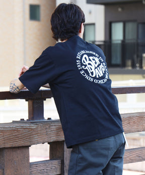 CIRCLE EMB CROPPED TEE NV / Tシャツ 短丈 クルーネック 半袖 ブラック