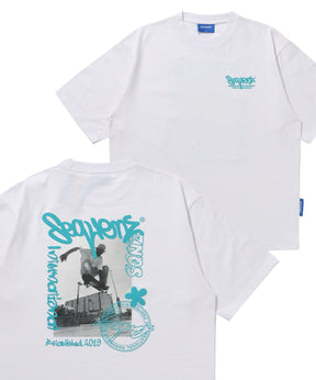 SKATE PHOTO PT S/S TEE / Tシャツ 短丈 クルーネック 半袖 スケーター ホワイト