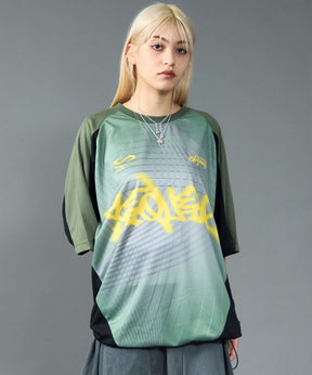 SQNZ CLUB T-SHIRTS / Tシャツ 短丈 クルーネック 半袖 ゲームシャツ ドローコード グリーン