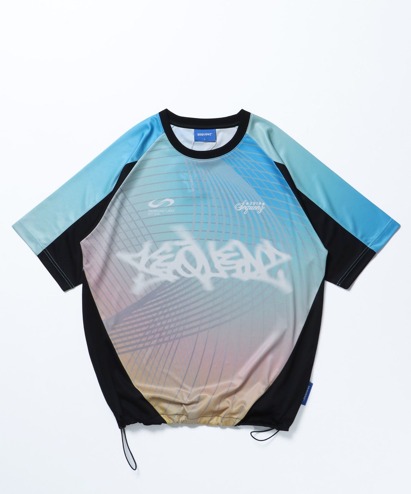 【SEQUENZ（シークエンズ）】SQNZ CLUB T-SHIRTS / Tシャツ 短丈 クルーネック 半袖 ゲームシャツ ドローコード 柄80
