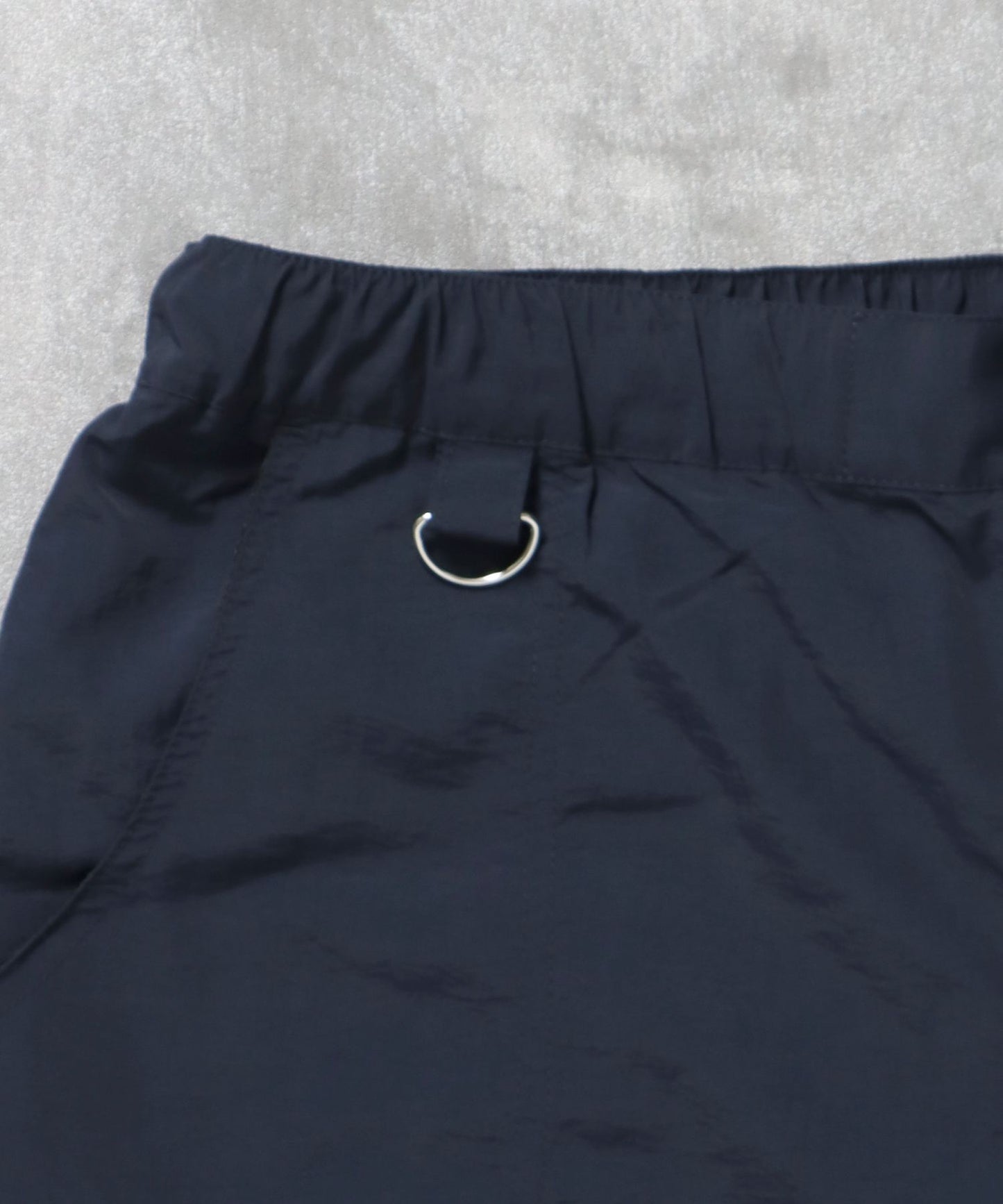 ２WAYナイロンテックワイドカーゴパンツ / ナイロン ハーフパンツ ショーツ ドローコード セットアップ対応 ネイビー