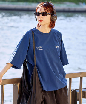 ナイロンゲームTシャツ / ナイロン 半袖 クルーネック Tシャツドローコード ブルー
