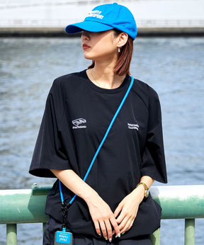 ナイロンゲームTシャツ / ナイロン 半袖 クルーネック Tシャツドローコード ブラック