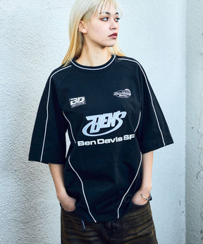 NUMBERED GAME SHIRT TOP / Tシャツ クルーネック 半袖 オーバーサイズ ゲームシャツ ブラック