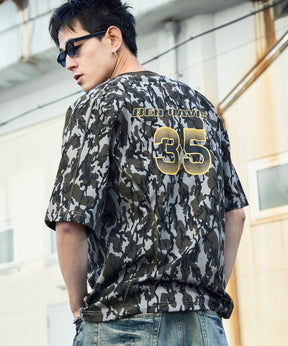 NUMBERED GAME SHIRT TOP / Tシャツ クルーネック 半袖 オーバーサイズ ゲームシャツ 柄80