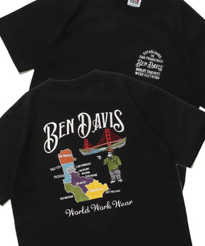SOUVENIR EMB TEE / Tシャツ クルーネック 半袖 オーバーサイズ ワンポイント 刺繍 ブラック