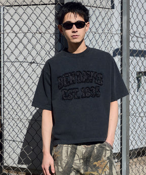 PATCHWORK LOGO VNTG CROPPED TEE / Tシャツ 半袖 クルーネック 短丈 コンパクトサイズ ワッペン ブラック
