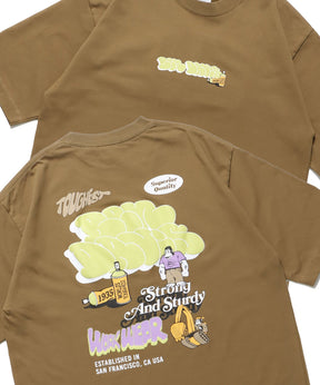 OVERLAP BAVCK SIDE COOL TOUCH TEE / Tシャツ クルーネック 半袖 オーバーサイズ ワンポイント 接触冷感 ベージュ