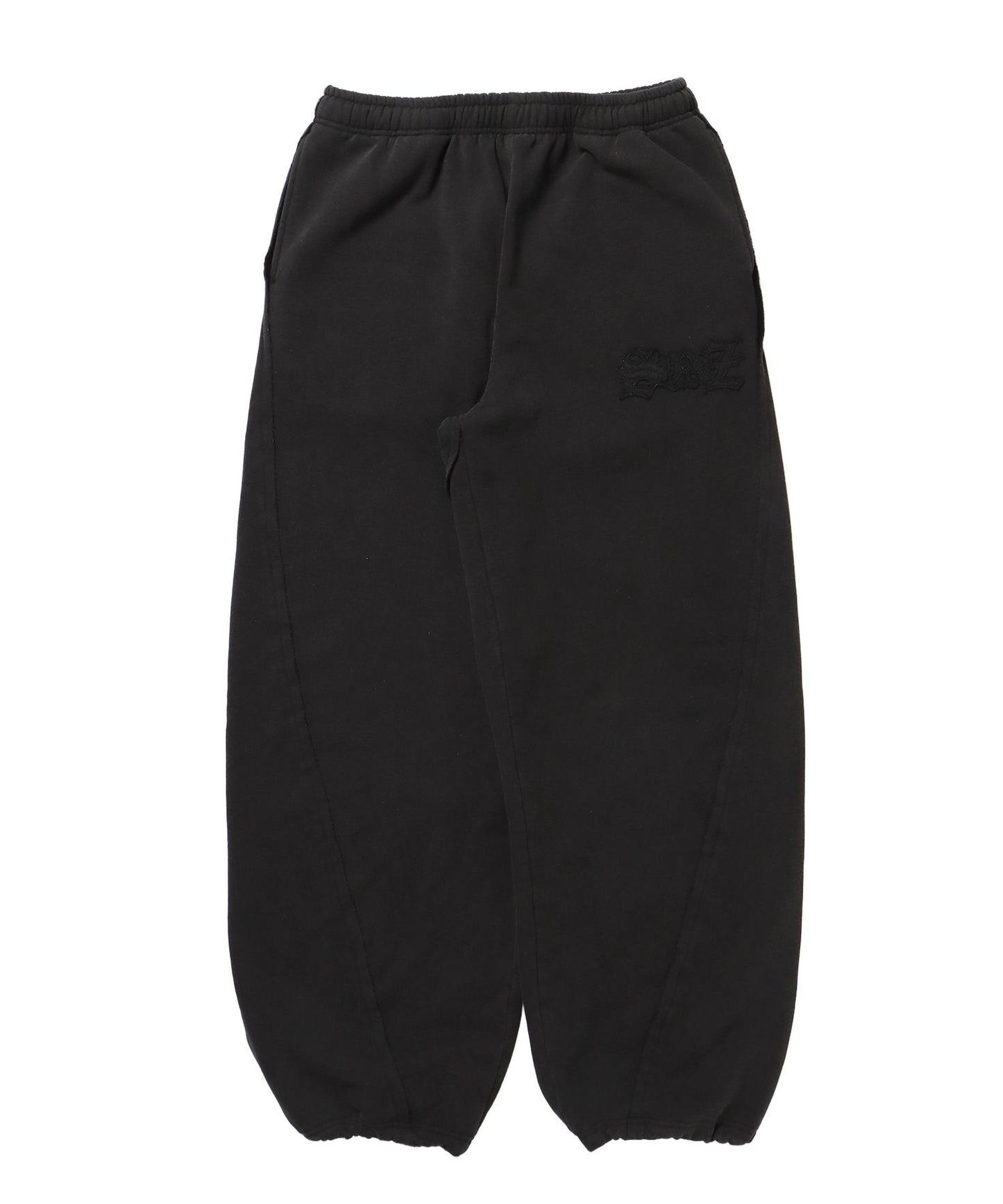 【SEQUENZ（シークエンズ）】WASHED CURVE SWEAT PANTS / カーブ スウェットパンツ 加工 裏起毛 【セットアップ】 ブラック