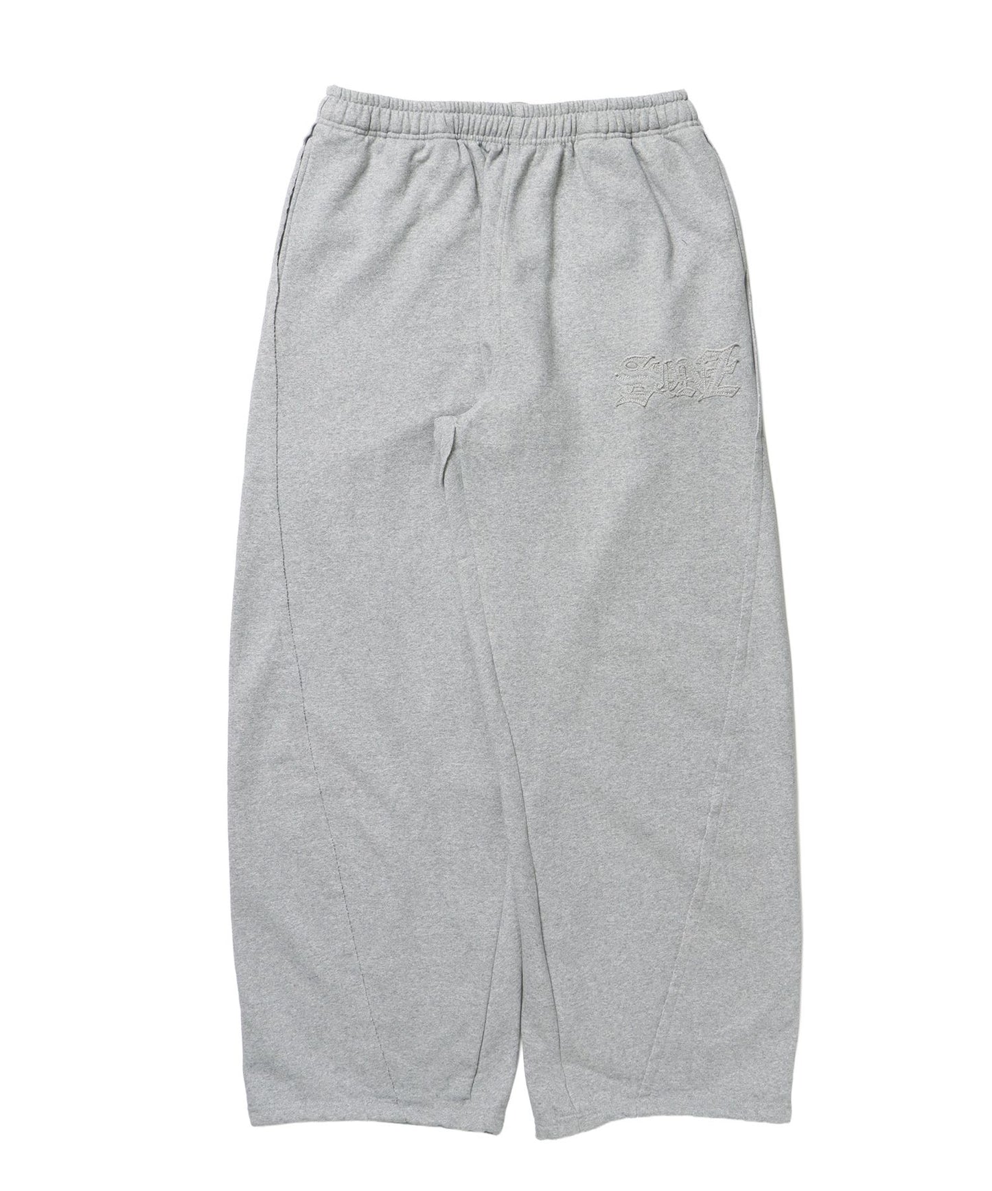 【SEQUENZ（シークエンズ）】WASHED CURVE SWEAT PANTS / カーブ スウェットパンツ 加工 裏起毛 【セットアップ】 グレー