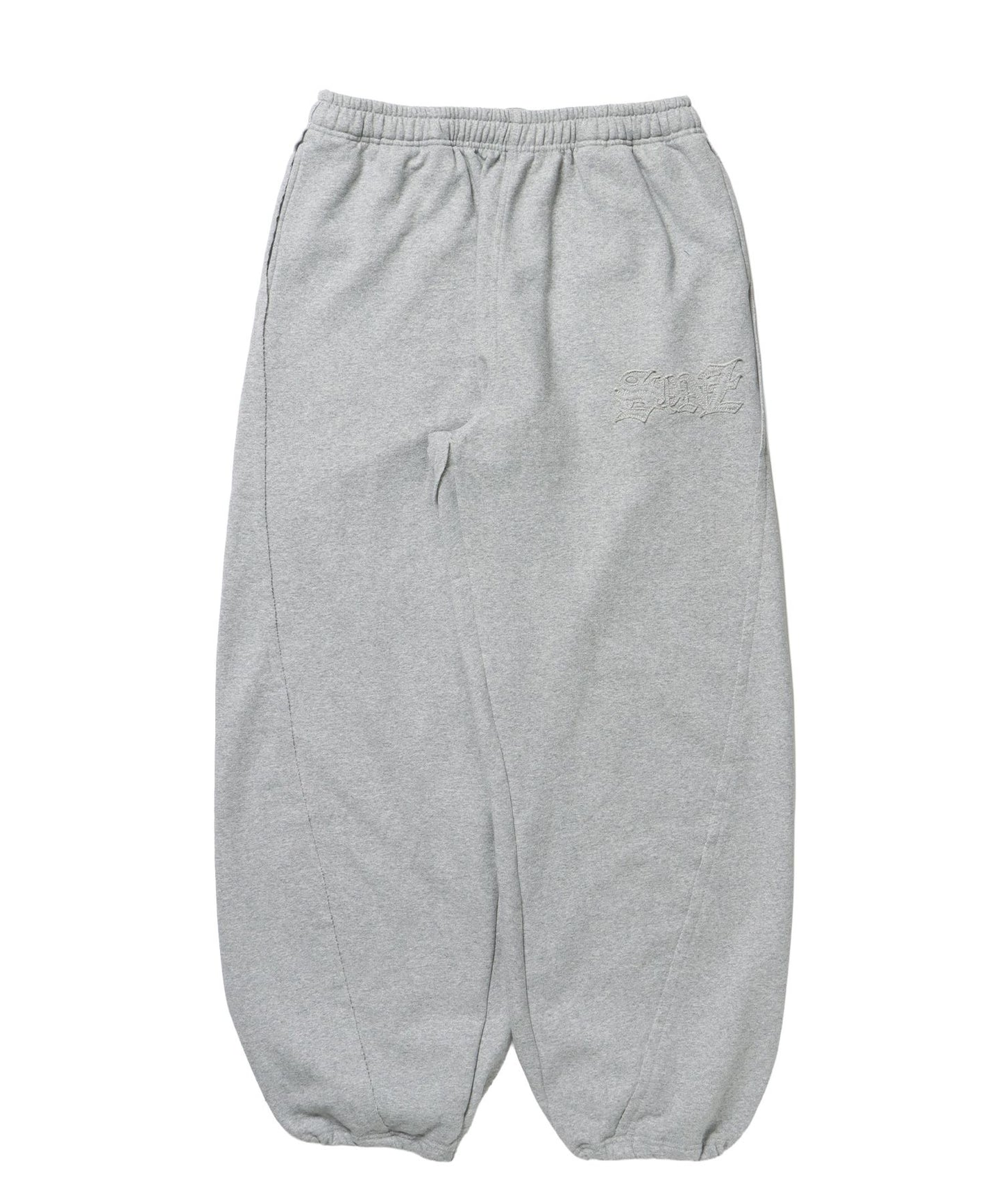 【SEQUENZ（シークエンズ）】WASHED CURVE SWEAT PANTS / カーブ スウェットパンツ 加工 裏起毛 【セットアップ】 グレー