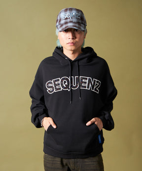 SO LOGO APPLIQUE STONE P/K / ワッペン ラインストーン パーカー スウェット 裏起毛 ブラック