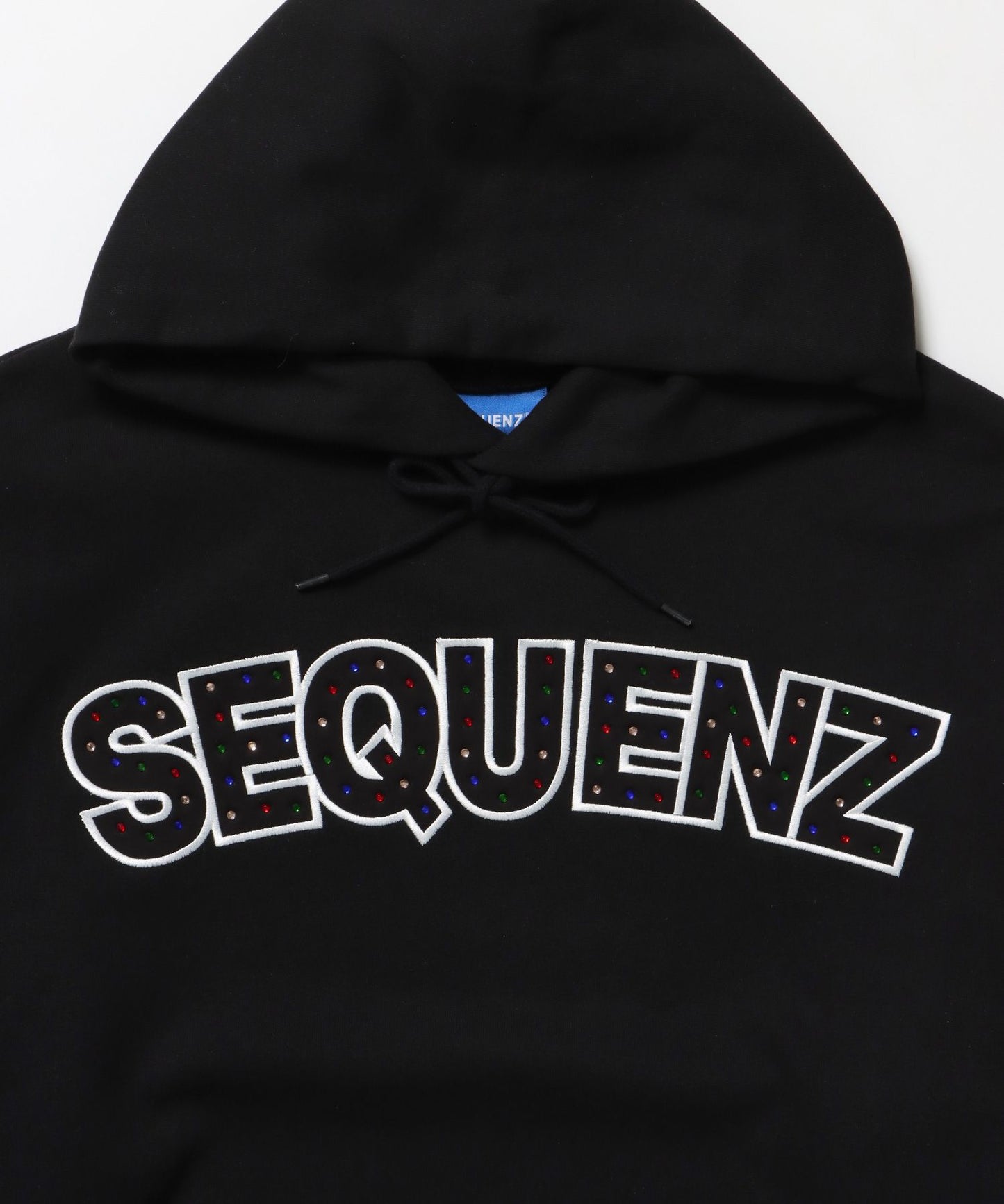 SO LOGO APPLIQUE STONE P/K / ワッペン ラインストーン パーカー スウェット 裏起毛 ブラック