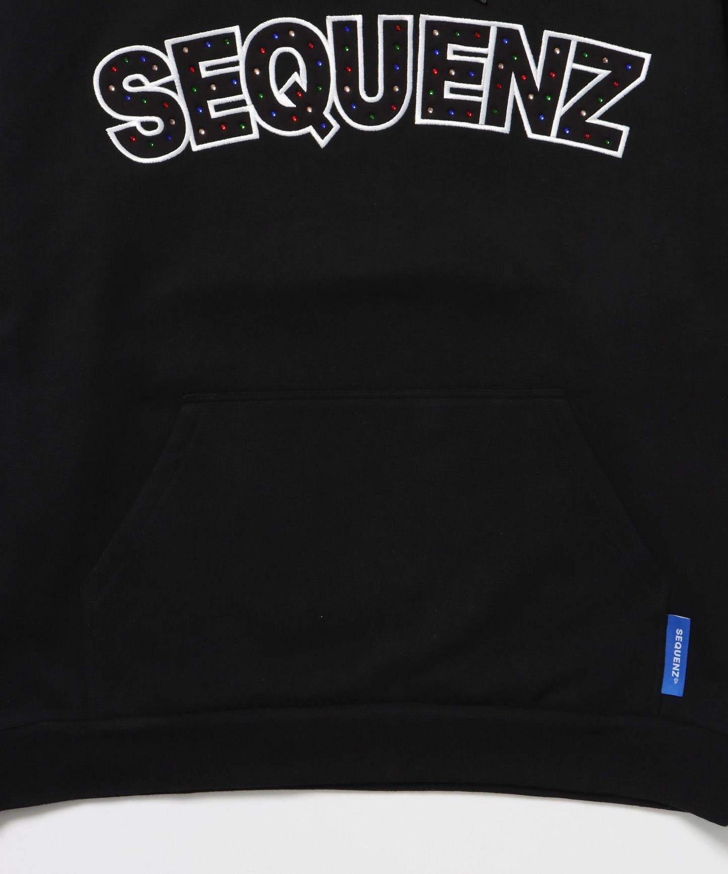 SO LOGO APPLIQUE STONE P/K / ワッペン ラインストーン パーカー スウェット 裏起毛 ブラック