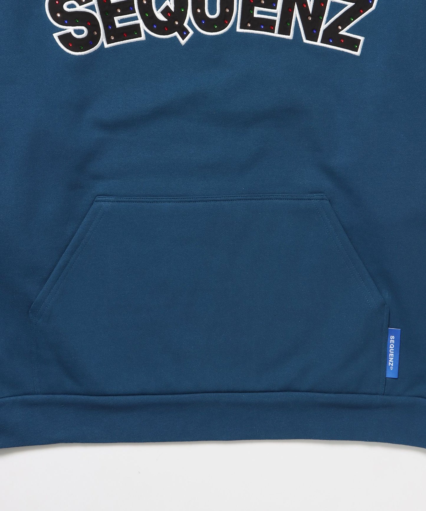SO LOGO APPLIQUE STONE P/K / ワッペン ラインストーン パーカー スウェット 裏起毛 ブルー