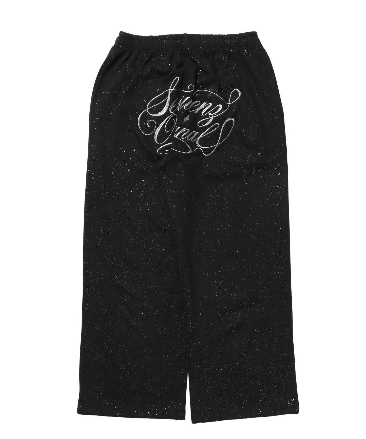【SEQUENZ（シークエンズ）】SQNZ GLITTER SWEAT PANTS / ラインストーン スウェットパンツ ドローコード 裏起毛 【セットアップ】 ブラック