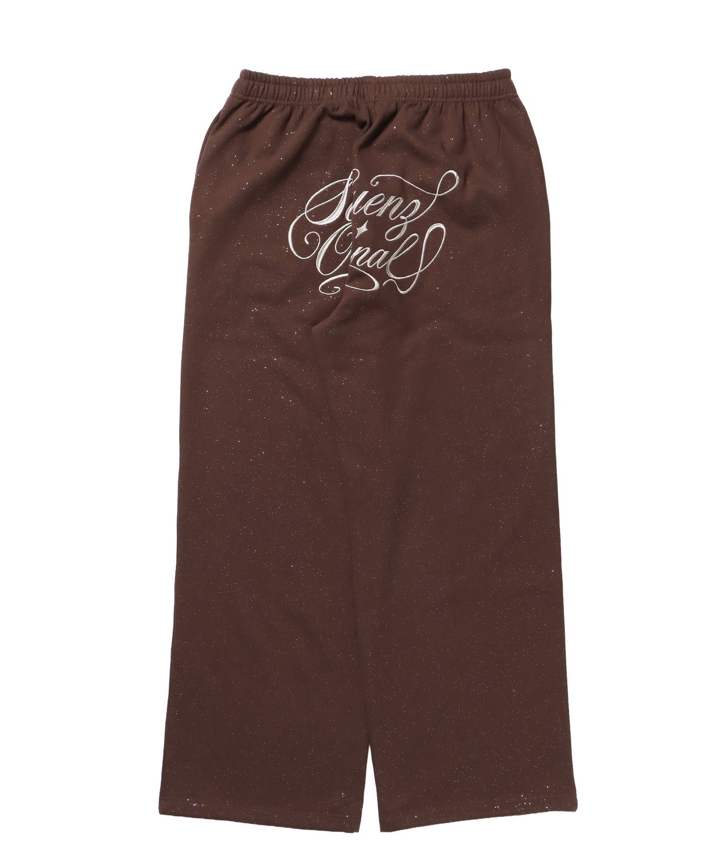 【SEQUENZ（シークエンズ）】SQNZ GLITTER SWEAT PANTS / ラインストーン スウェットパンツ ドローコード 裏起毛 【セットアップ】 モカ