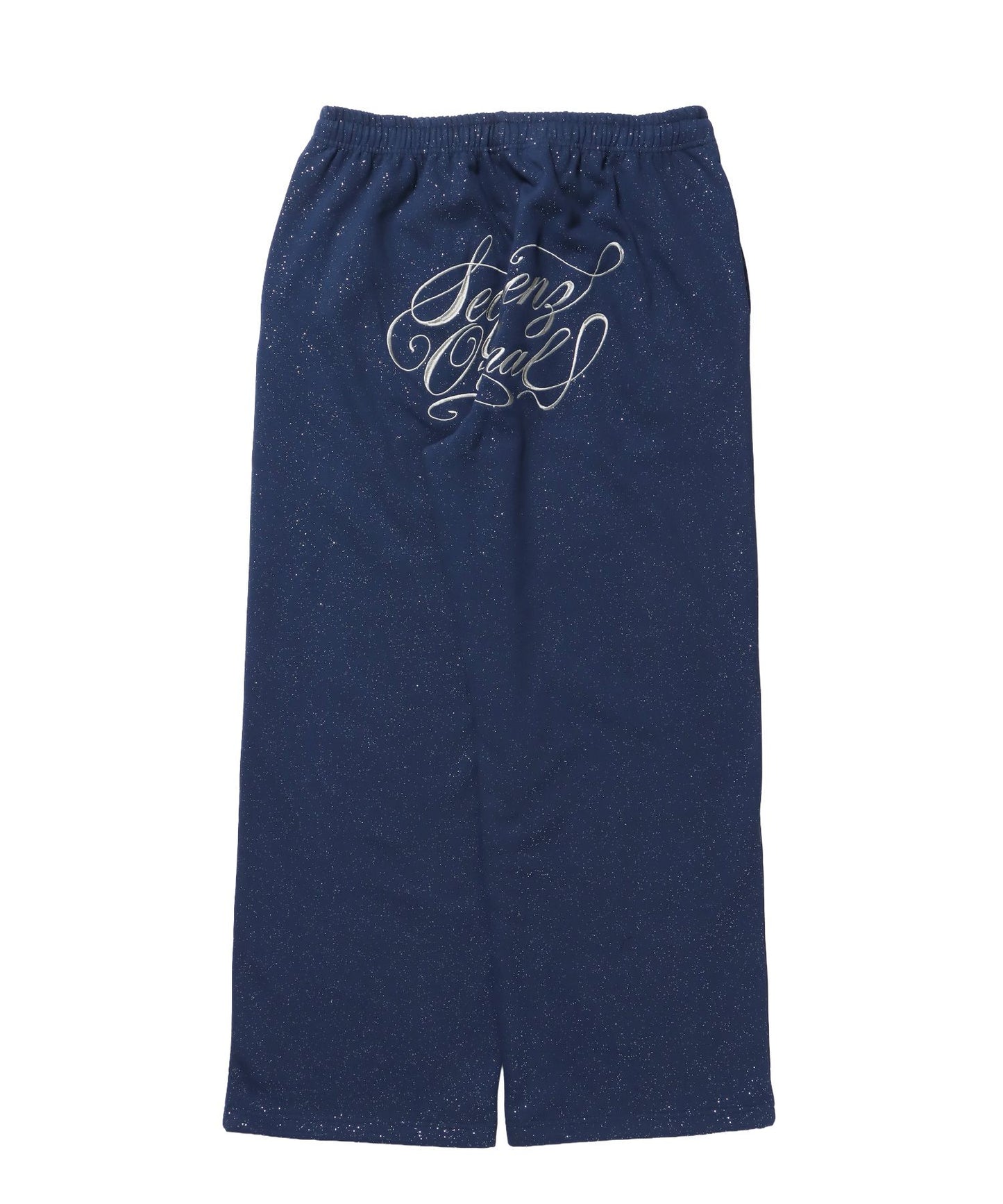 【SEQUENZ（シークエンズ）】SQNZ GLITTER SWEAT PANTS / ラインストーン スウェットパンツ ドローコード 裏起毛 【セットアップ】 ダークネイビー
