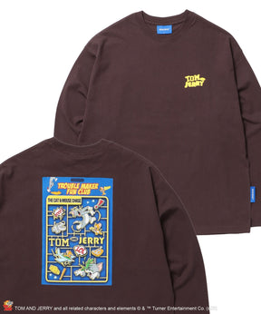 TJ PLASTIC MODEL L/S TEE / トムとジェリー ロンT 長袖 クルーネック プリント ダークブラウン