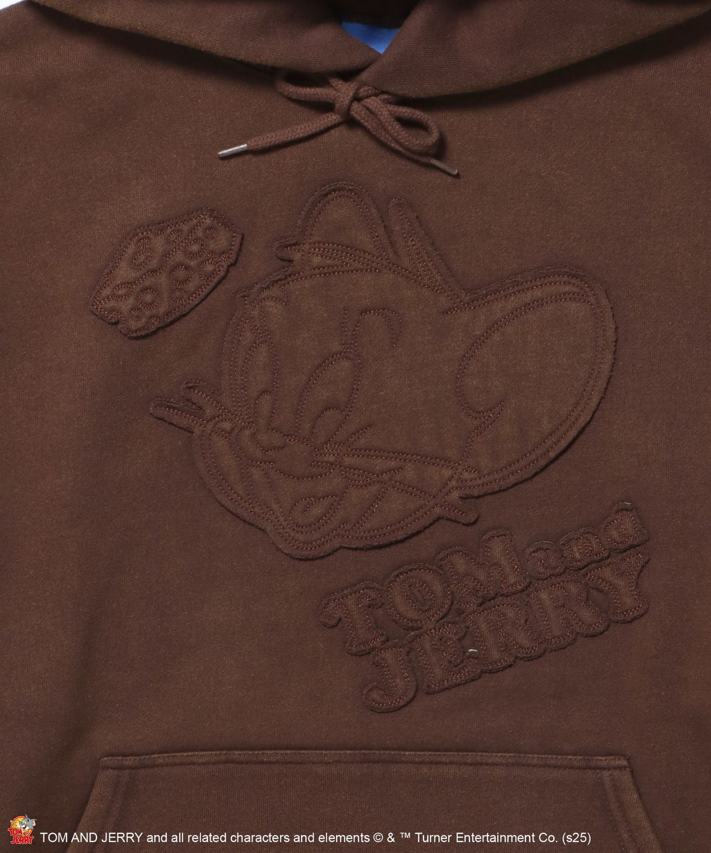TJ APPLIQUE WASHED PK / トムとジェリー パーカー 加工 ワッペン 裏起毛 フーディ ブラウン