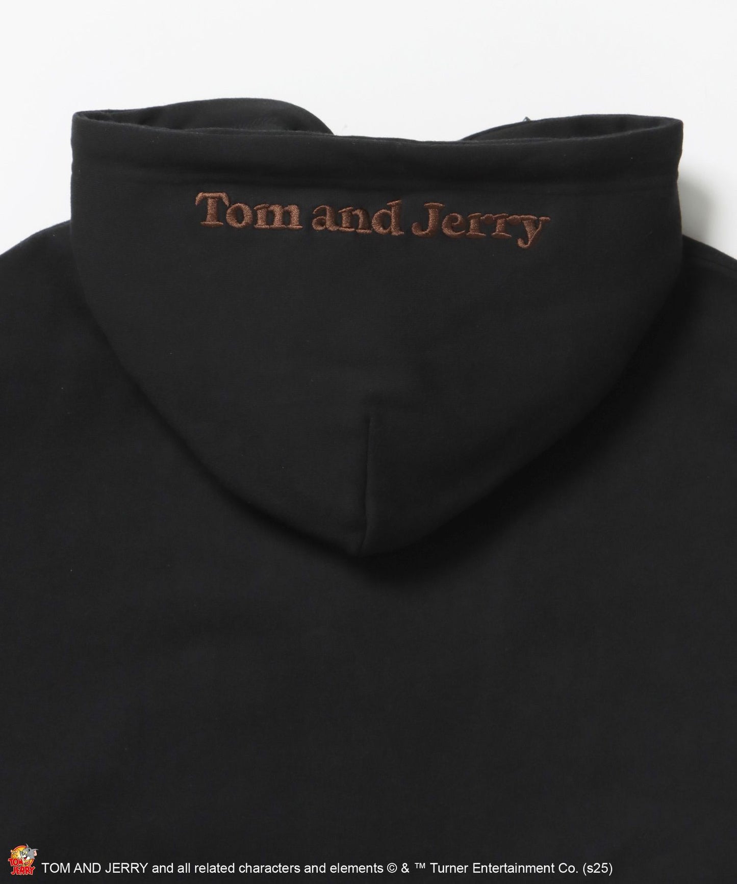 TJ RAMUNE SHOT SNAP HOODIE / トムとジェリー スナップフーディ パーカー 刺繍 裏起毛 ブラック