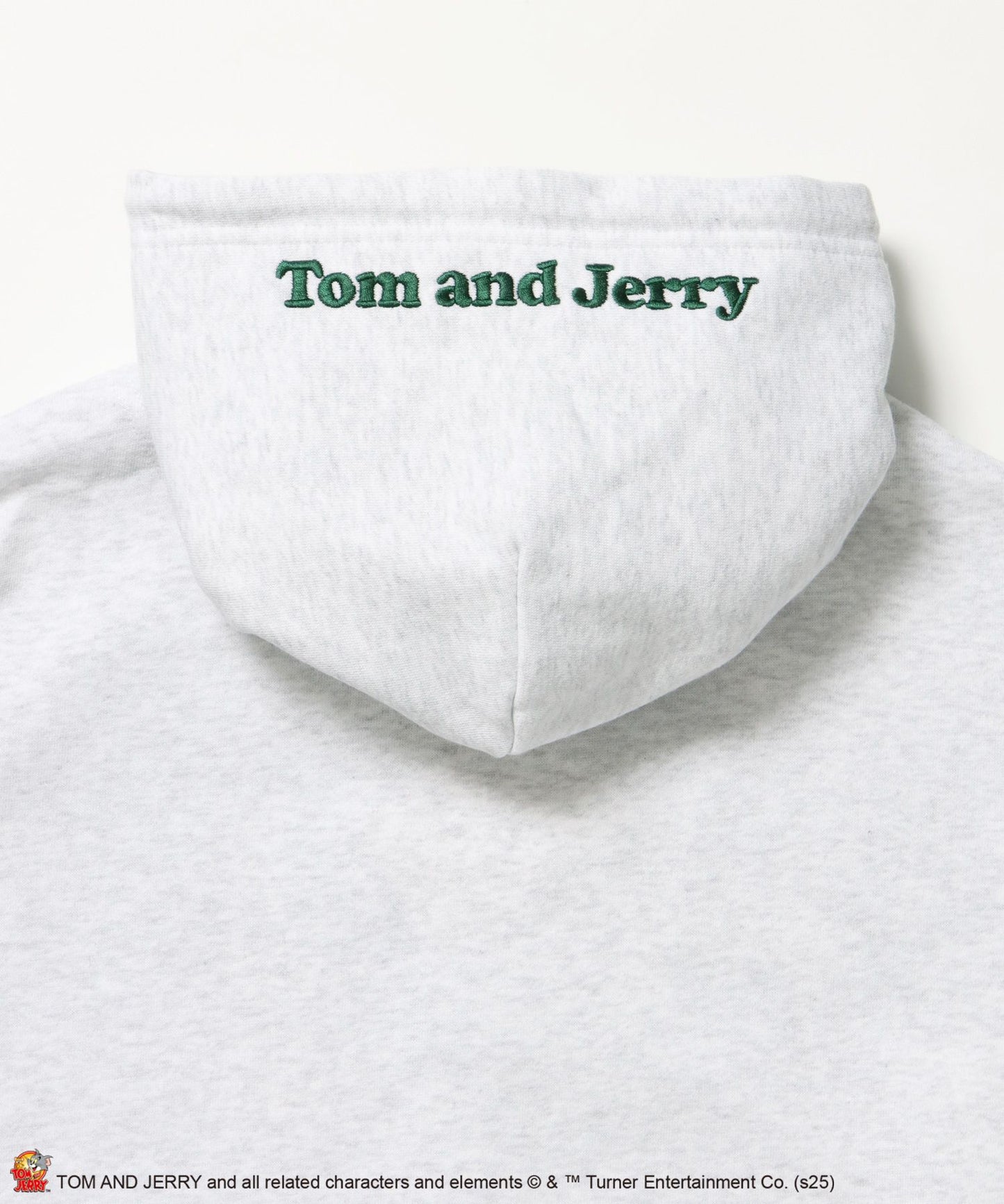 TJ RAMUNE SHOT SNAP HOODIE / トムとジェリー スナップフーディ パーカー 刺繍 裏起毛 アッシュグレー