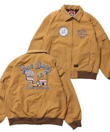COTTON DUCK SOUVENIR JACKET / ジャケット ダック ジップ ワッペン 刺繍 ベージュ