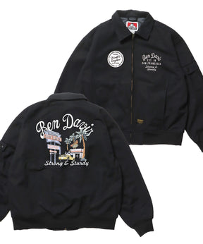 COTTON DUCK SOUVENIR JACKET / ジャケット ダック ジップ ワッペン 刺繍 ブラック