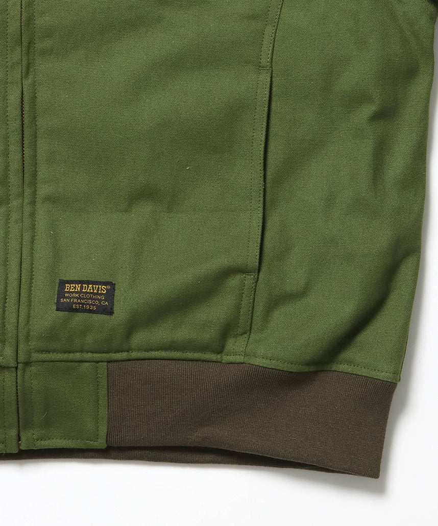 COTTON DUCK SOUVENIR JACKET / ジャケット ダック ジップ ワッペン 刺繍 カーキ