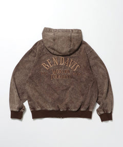 BEN DAVIS（ベンデイビス）】 BLEACHED TWILL ZIP HOODIE