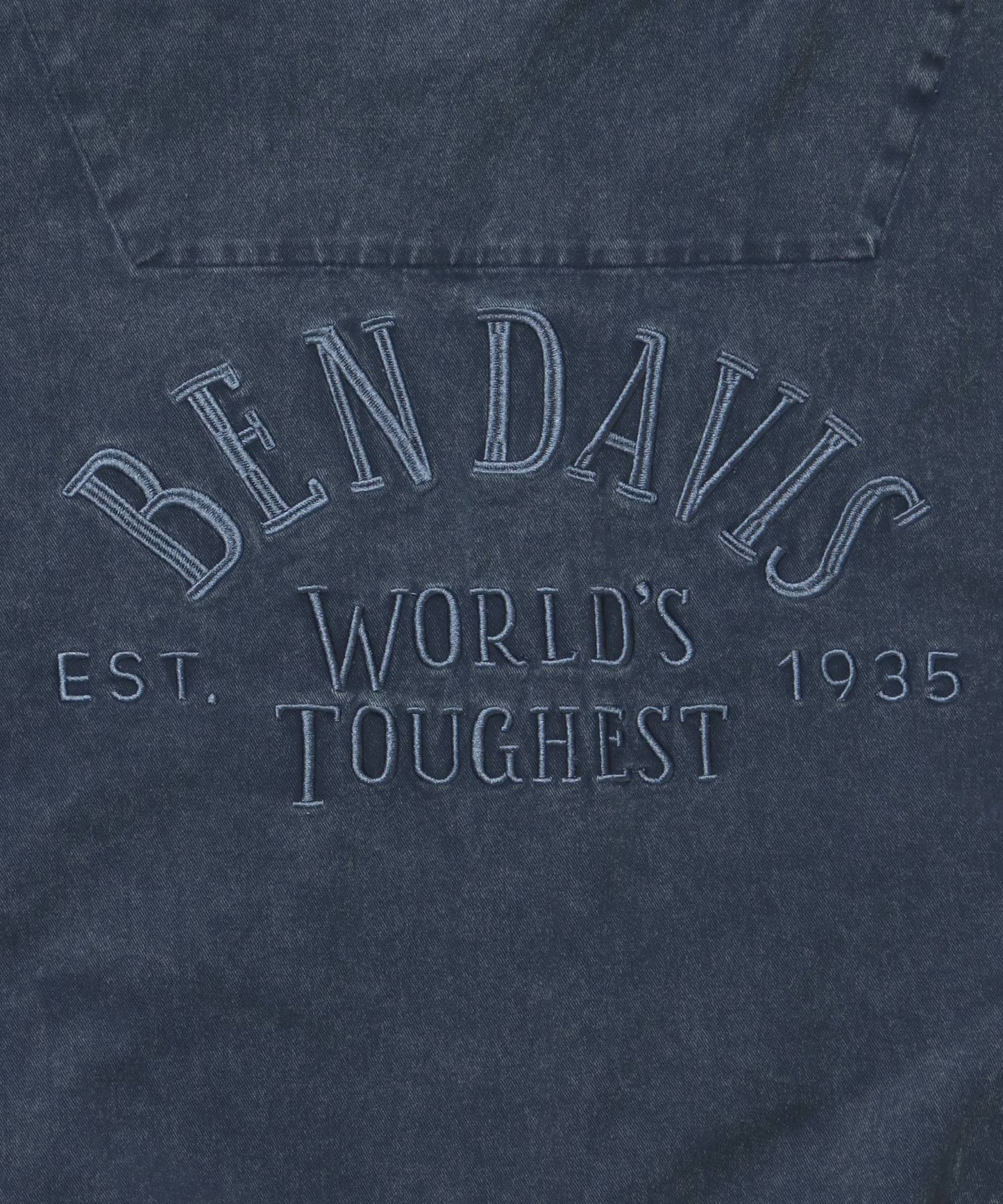 BLEACHED TWILL ZIP HOODIE /パーカー ジップパーカー ダブルジップ 短丈 刺繍 ネイビー