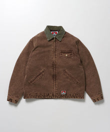 ZIP FRONT TRUCKER JACKET / ジャケット ジップ 短丈 中綿 加工 ブラウン