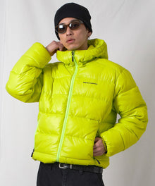 BD HOODED PUFFER JACKET / オーバーサイズ フーディ ジャケット 中綿 ダウン パファー ドローコード イエロー