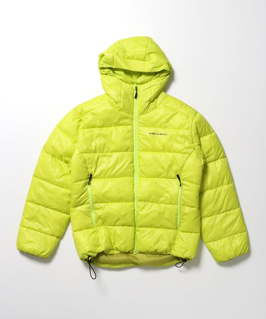 【BEN DAVIS（ベンデイビス）】BD HOODED PUFFER JACKET / オーバーサイズ フーディ ジャケット 中綿 ダウン パファー ドローコード イエロー