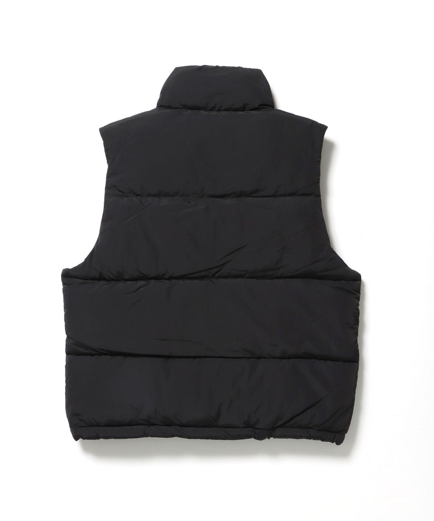 BD PUFFER VEST / ベスト ジャケット 中綿 ダウン パファー 刺繍 ドローコード ブラック