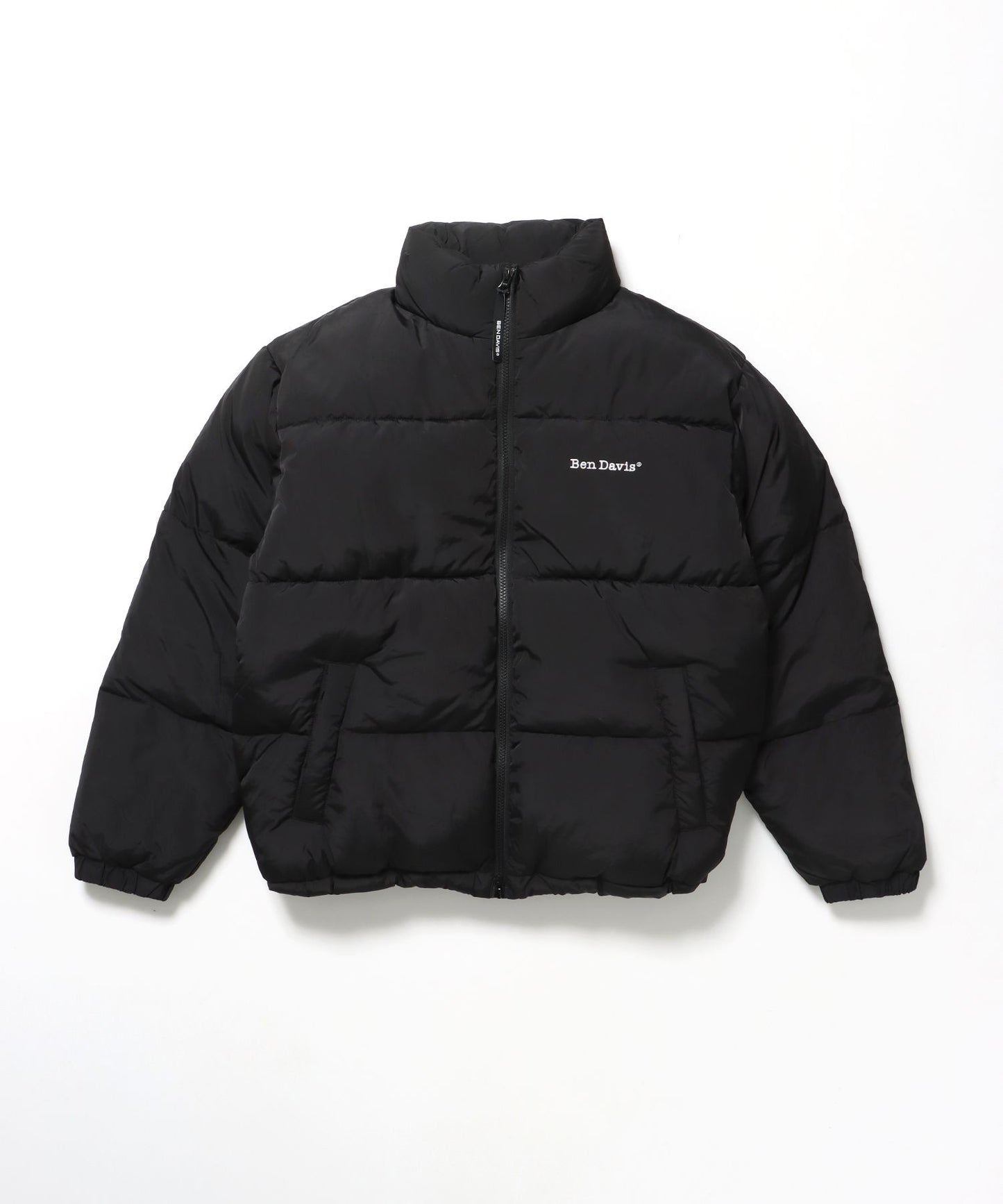 【BEN DAVIS（ベンデイビス）】BD PUFFER JACKET / ジャケット 中綿 ダウン パファー ドローコード 刺繍 ブラック
