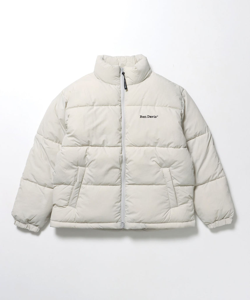 【BEN DAVIS（ベンデイビス）】BD PUFFER JACKET / ジャケット 中綿 ダウン パファー ドローコード 刺繍 アイボリー