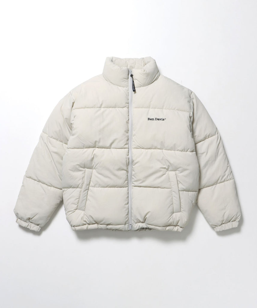 【BEN DAVIS（ベンデイビス）】BD PUFFER JACKET / ジャケット 中綿 ダウン パファー ドローコード 刺繍 アイボリー